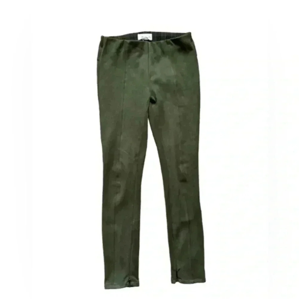 Anthropologie Green Faux Suede High-Rise Leggings – Size 27 Ankle